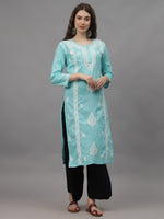 Load image into Gallery viewer, Seva Chikan Hand Embroidered Cotton Lucknowi Chikankari Kurta