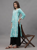 Load image into Gallery viewer, Seva Chikan Hand Embroidered Cotton Lucknowi Chikankari Kurta