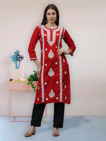 Load image into Gallery viewer, Seva Chikan Hand Embroidered Cotton Lucknowi Chikankari Kurta
