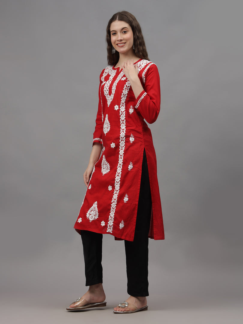 Seva Chikan Hand Embroidered Cotton Lucknowi Chikankari Kurta