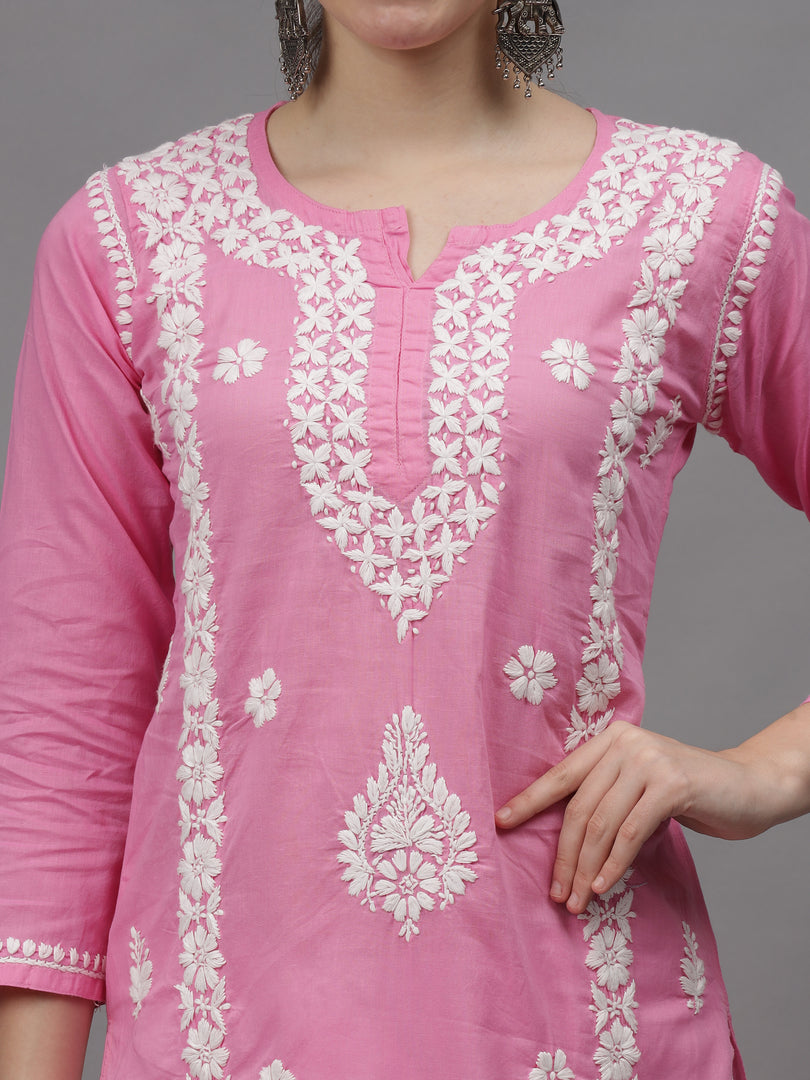 Seva Chikan Hand Embroidered Cotton Lucknowi Chikankari Kurta