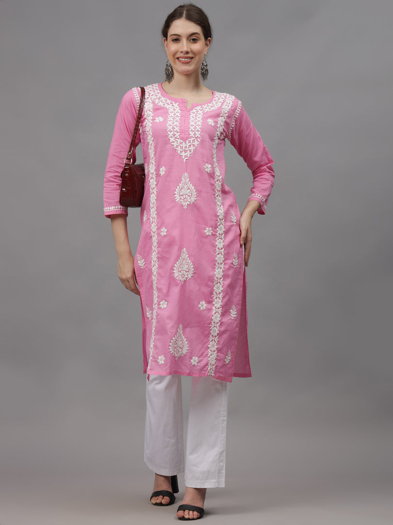 Seva Chikan Hand Embroidered Cotton Lucknowi Chikankari Kurta
