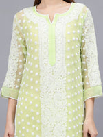 Load image into Gallery viewer, Seva Chikan Hand Embroidered Georgette Lucknowi Chikankari Kurta With Inner