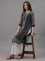 Load image into Gallery viewer, Seva Chikan Hand Embroidered Georgette Lucknowi Chikankari Kurta With Inner