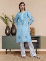 Load image into Gallery viewer, Seva Chikan Hand Embroidered Cotton Lucknowi Chikankari Kurta