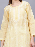 Load image into Gallery viewer, Seva Chikan Hand Embroidered Terivoil Cotton Lucknowi Chikankari Kurta