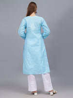 Load image into Gallery viewer, Seva Chikan Hand Embroidered Terivoil Cotton Lucknowi Chikankari Kurta