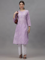 Load image into Gallery viewer, Seva Chikan Hand Embroidered Cotton Lucknowi Chikankari Kurta