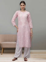 Load image into Gallery viewer, Seva Chikan Hand Embroidered Cotton Lucknowi Chikankari Kurta
