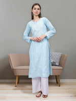 Load image into Gallery viewer, Seva Chikan Hand Embroidered Cotton Lucknowi Chikankari Kurta