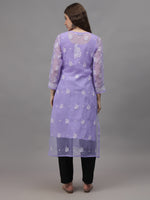 Load image into Gallery viewer, Seva Chikan Hand Embroidered Georgette Lucknowi Chikankari Kurta With Inner