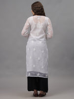 Load image into Gallery viewer, Seva Chikan Hand Embroidered Georgette Lucknowi Chikankari Kurta With Inner