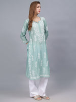 Load image into Gallery viewer, Seva Chikan Hand Embroidered Chanderi Lucknowi Chikankari Kurta