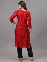 Load image into Gallery viewer, Seva Chikan Hand Embroidered Chanderi Lucknowi Chikankari Kurta