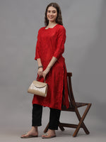 Load image into Gallery viewer, Seva Chikan Hand Embroidered Chanderi Lucknowi Chikankari Kurta