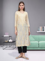 Load image into Gallery viewer, Seva Chikan Hand Embroidered Chanderi Lucknowi Chikankari Kurta