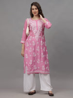 Load image into Gallery viewer, Seva Chikan Hand Embroidered Chanderi Lucknowi Chikankari Kurta