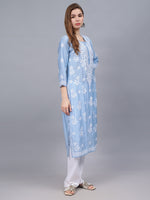 Load image into Gallery viewer, Seva Chikan Hand Embroidered Chanderi Lucknowi Chikankari Kurta