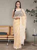 Load image into Gallery viewer, Seva Chikan Hand Embroidered Lucknowi Chikankari Beige Georgette Saree- SCL6019