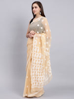 Load image into Gallery viewer, Seva Chikan Hand Embroidered Lucknowi Chikankari Beige Georgette Saree- SCL6019
