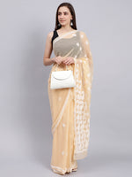 Load image into Gallery viewer, Seva Chikan Hand Embroidered Lucknowi Chikankari Beige Georgette Saree- SCL6019