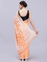 Load image into Gallery viewer, Seva Chikan Hand Embroidered Lucknowi Chikankari Neon Orange Georgette Saree- SCL6020