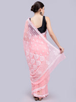 Load image into Gallery viewer, Seva Chikan Hand Embroidered Peach Georgette Lucknowi Chikankari Saree- SCL6024