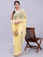 Load image into Gallery viewer, Seva Chikan Hand Embroidered Yellow Georgette Lucknowi Chikankari Saree- SCL6041