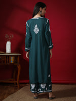 Load image into Gallery viewer, Seva Chikan Hand Embroidered Modal Cotton Chikankari Kurta With Palazzo