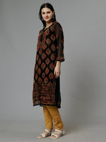 Load image into Gallery viewer, Seva Chikan Hand Embroidered Black Georgette Lucknowi Chikankari Kurta Set