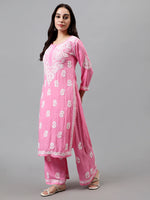Load image into Gallery viewer, Seva Chikan Hand Embroidered Rayon Lucknowi Chikankari Kurta Set