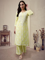 Load image into Gallery viewer, Seva Chikan Hand Embroidered Rayon Lucknowi Chikankari Kurta Set