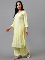Load image into Gallery viewer, Seva Chikan Hand Embroidered Rayon Lucknowi Chikankari Kurta Set