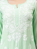 Load image into Gallery viewer, Seva Chikan Hand Embroidered Rayon Lucknowi Chikankari Kurta Set
