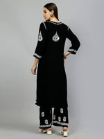 Load image into Gallery viewer, Seva Chikan Hand Embroidered Rayon Lucknowi Chikankari Kurta Set