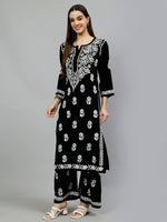 Load image into Gallery viewer, Seva Chikan Hand Embroidered Rayon Lucknowi Chikankari Kurta Set
