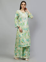 Load image into Gallery viewer, Seva Chikan Hand Embroidered Mal Mal Lucknowi Chikankari Kurta Set