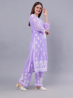 Load image into Gallery viewer, Seva Chikan Hand Embroidered Georgette Lucknowi Chikankari Kurta Set