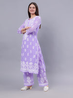 Load image into Gallery viewer, Seva Chikan Hand Embroidered Georgette Lucknowi Chikankari Kurta Set
