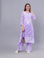 Load image into Gallery viewer, Seva Chikan Hand Embroidered Georgette Lucknowi Chikankari Kurta Set