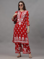 Load image into Gallery viewer, Seva Chikan Hand Embroidered White Georgette Lucknowi Chikankari Kurta Set-SCL8054
