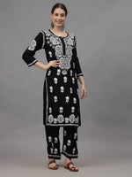 Load image into Gallery viewer, Seva Chikan Hand Embroidered Rayon Lucknowi Chikankari Kurta Set