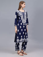 Load image into Gallery viewer, Seva Chikan Hand Embroidered Rayon Lucknowi Chikankari Kurta Set