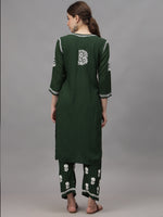 Load image into Gallery viewer, Seva Chikan Hand Embroidered Rayon Lucknowi Chikankari Kurta Set