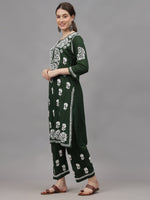 Load image into Gallery viewer, Seva Chikan Hand Embroidered Rayon Lucknowi Chikankari Kurta Set