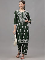 Load image into Gallery viewer, Seva Chikan Hand Embroidered Rayon Lucknowi Chikankari Kurta Set