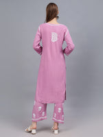 Load image into Gallery viewer, Seva Chikan Hand Embroidered Rayon Lucknowi Chikankari Kurta Set