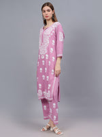 Load image into Gallery viewer, Seva Chikan Hand Embroidered Rayon Lucknowi Chikankari Kurta Set