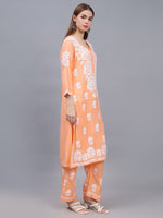 Load image into Gallery viewer, Seva Chikan Hand Embroidered Rayon Lucknowi Chikankari Kurta Set