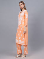 Load image into Gallery viewer, Seva Chikan Hand Embroidered Rayon Lucknowi Chikankari Kurta Set